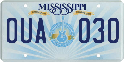 MS license plate OUA030