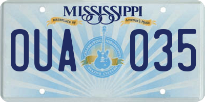 MS license plate OUA035