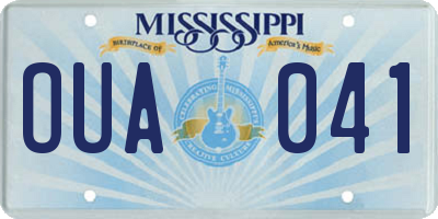 MS license plate OUA041