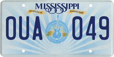 MS license plate OUA049