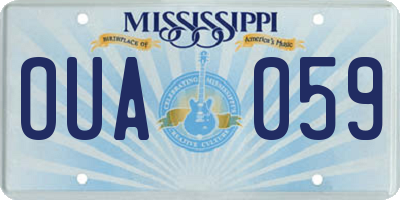 MS license plate OUA059