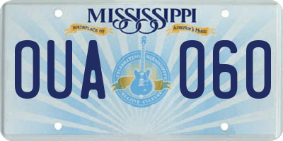 MS license plate OUA060