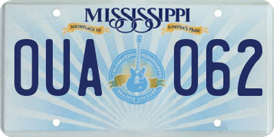 MS license plate OUA062