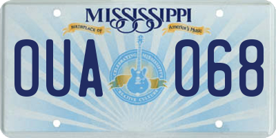 MS license plate OUA068