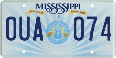 MS license plate OUA074
