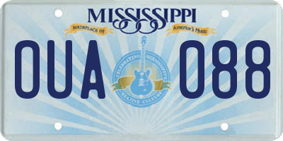 MS license plate OUA088