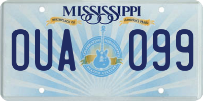 MS license plate OUA099