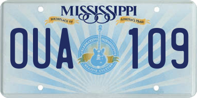 MS license plate OUA109