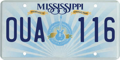 MS license plate OUA116