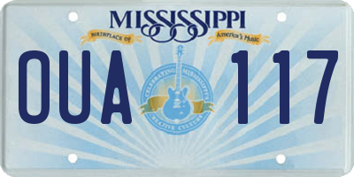MS license plate OUA117