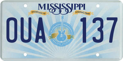 MS license plate OUA137