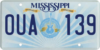 MS license plate OUA139