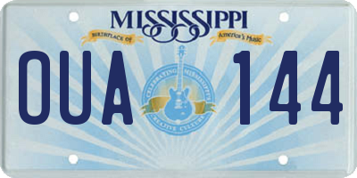 MS license plate OUA144