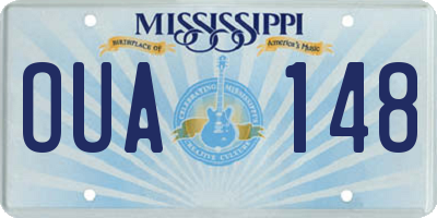 MS license plate OUA148