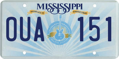 MS license plate OUA151