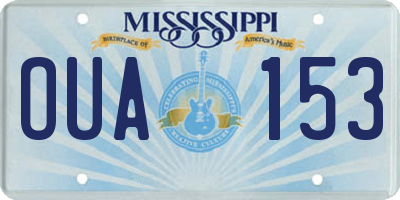 MS license plate OUA153