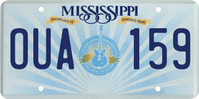MS license plate OUA159