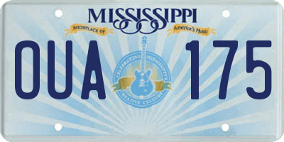 MS license plate OUA175