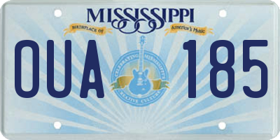 MS license plate OUA185