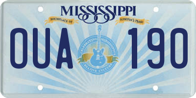MS license plate OUA190