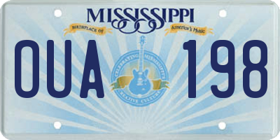 MS license plate OUA198