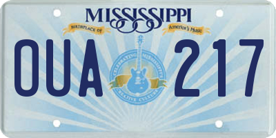 MS license plate OUA217