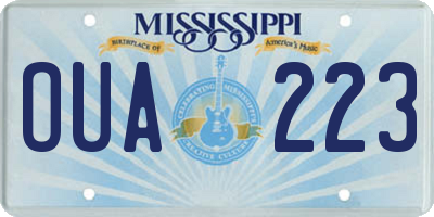MS license plate OUA223