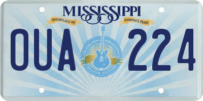 MS license plate OUA224