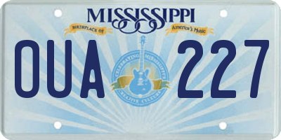 MS license plate OUA227