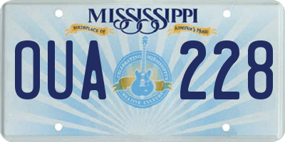 MS license plate OUA228