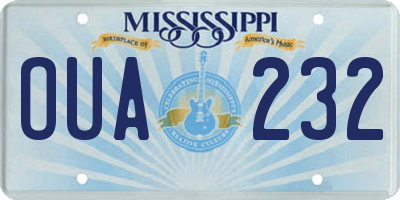 MS license plate OUA232