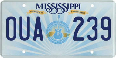 MS license plate OUA239