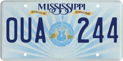 MS license plate OUA244