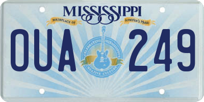 MS license plate OUA249