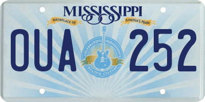 MS license plate OUA252