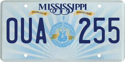 MS license plate OUA255