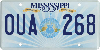 MS license plate OUA268