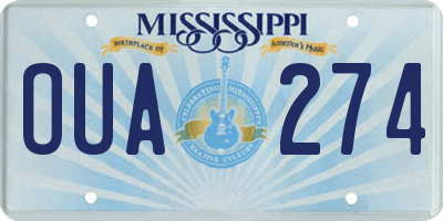 MS license plate OUA274