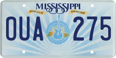 MS license plate OUA275