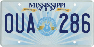 MS license plate OUA286