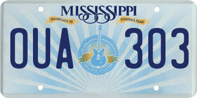 MS license plate OUA303