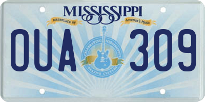 MS license plate OUA309