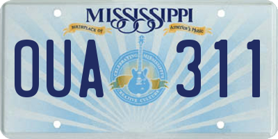 MS license plate OUA311