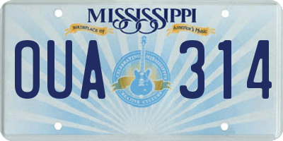 MS license plate OUA314
