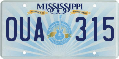 MS license plate OUA315