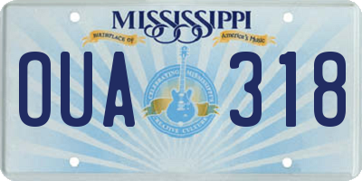 MS license plate OUA318
