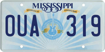 MS license plate OUA319