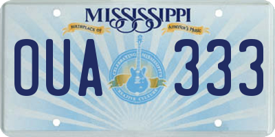 MS license plate OUA333