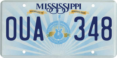 MS license plate OUA348