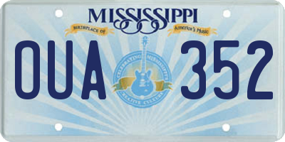 MS license plate OUA352